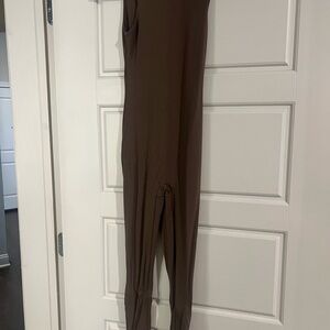 Brown Sleeveless Jumpsuit